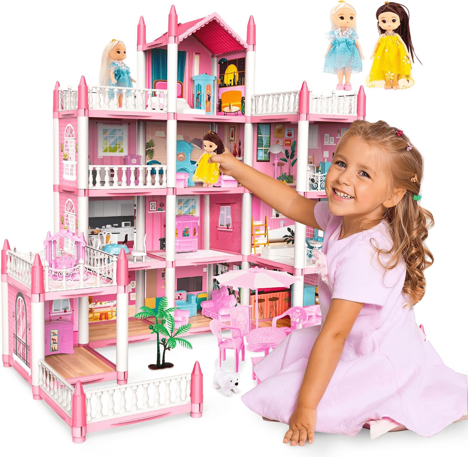 diy-dreamy-pink-doll-house-playset kids toy in Pakistan | Zilonay