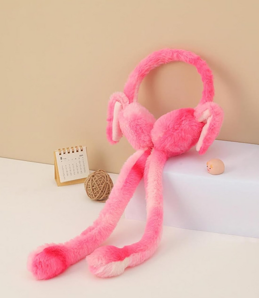 bunny-earmuffs-with-moving-ears-soft-rabbit-warm-earmuffs-for-kids-red kids toy in Pakistan | Zilonay