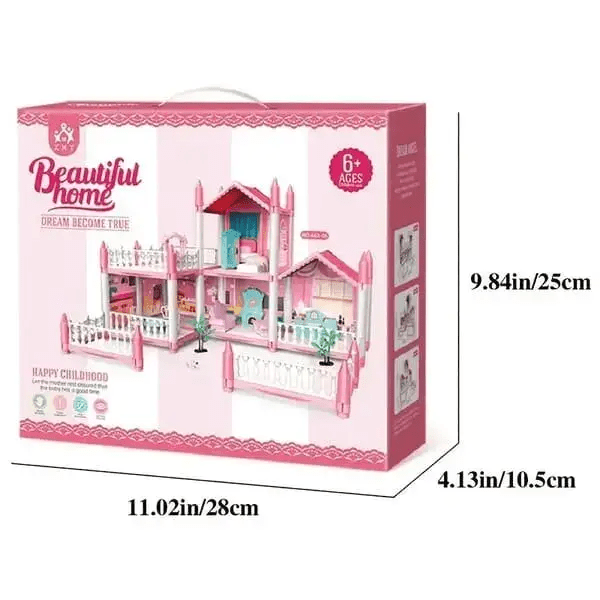 diy-dreamy-pink-doll-house-playset kids toy in Pakistan | Zilonay