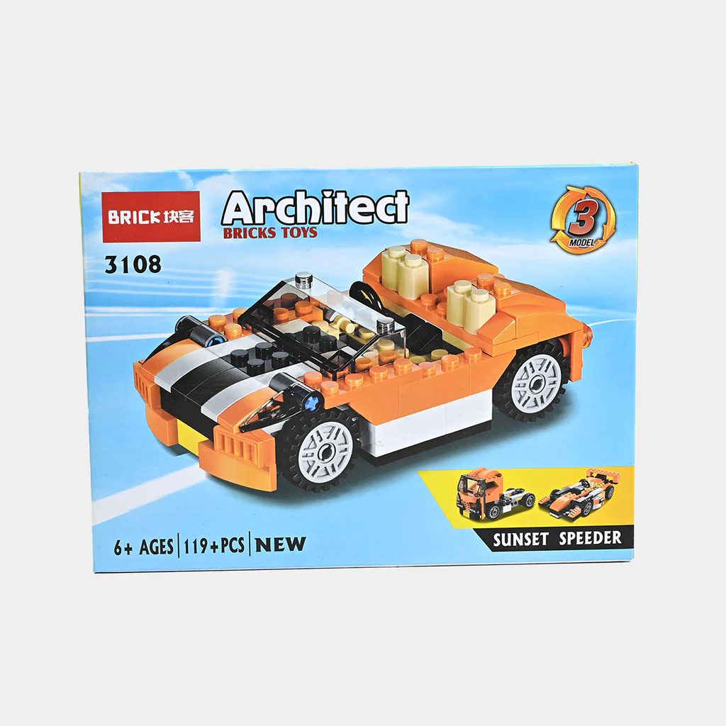 architect-3-in-1-speed-car-building-blocks-set-119-pieces-diy-racer-toy kids toy in Pakistan | Zilonay
