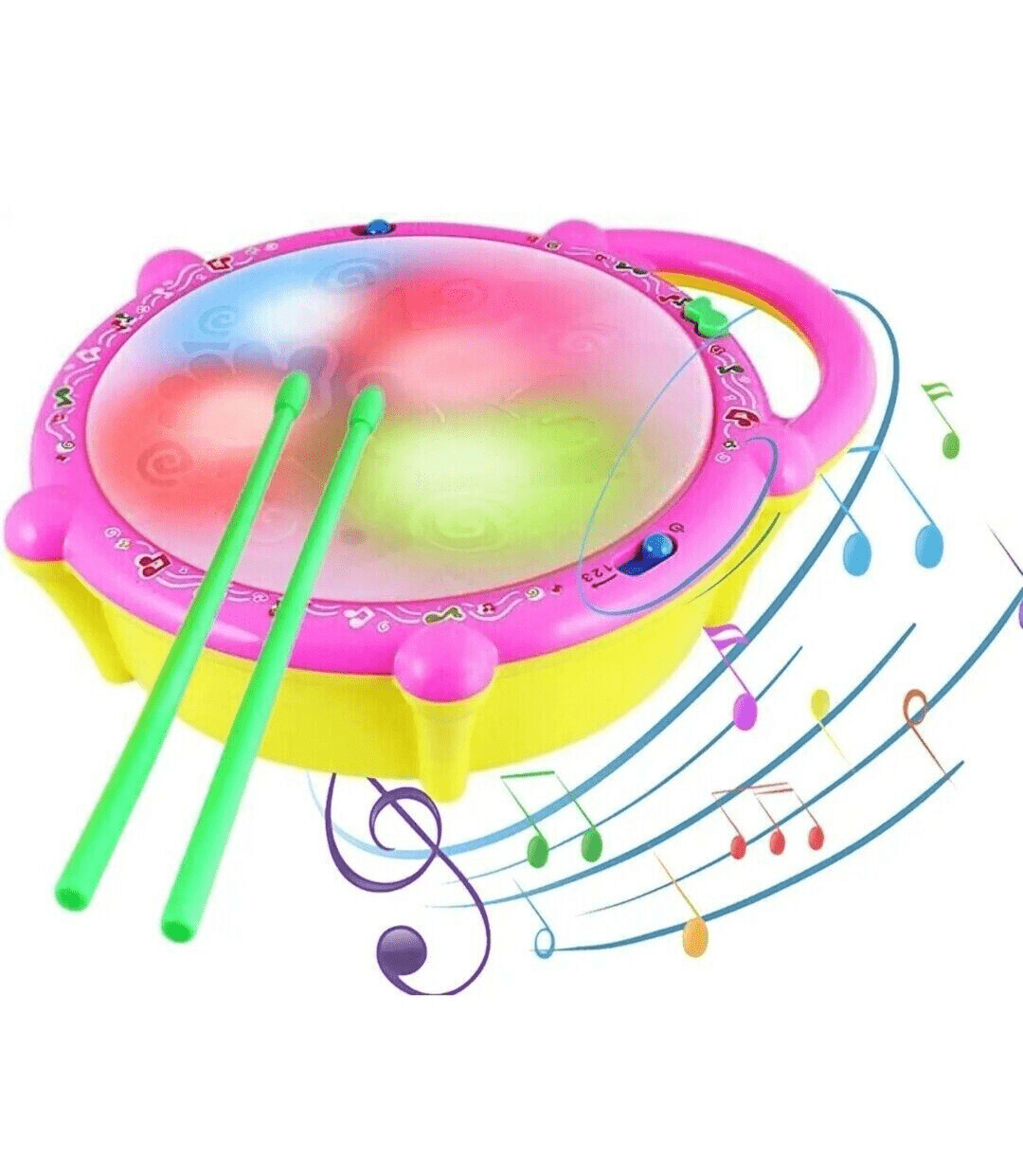 musical-light-sound-flash-drum-with-sticks kids toy in Pakistan | Zilonay