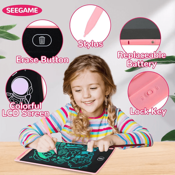 8-5-lcd-multicolor-screen-writing-tablet-erasable-writing-board kids toy in Pakistan | Zilonay