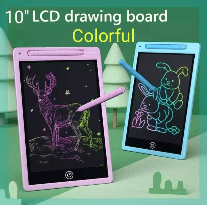 10-lcd-multicolor-screen-writing-tablet-erasable-writing-board kids toy in Pakistan | Zilonay