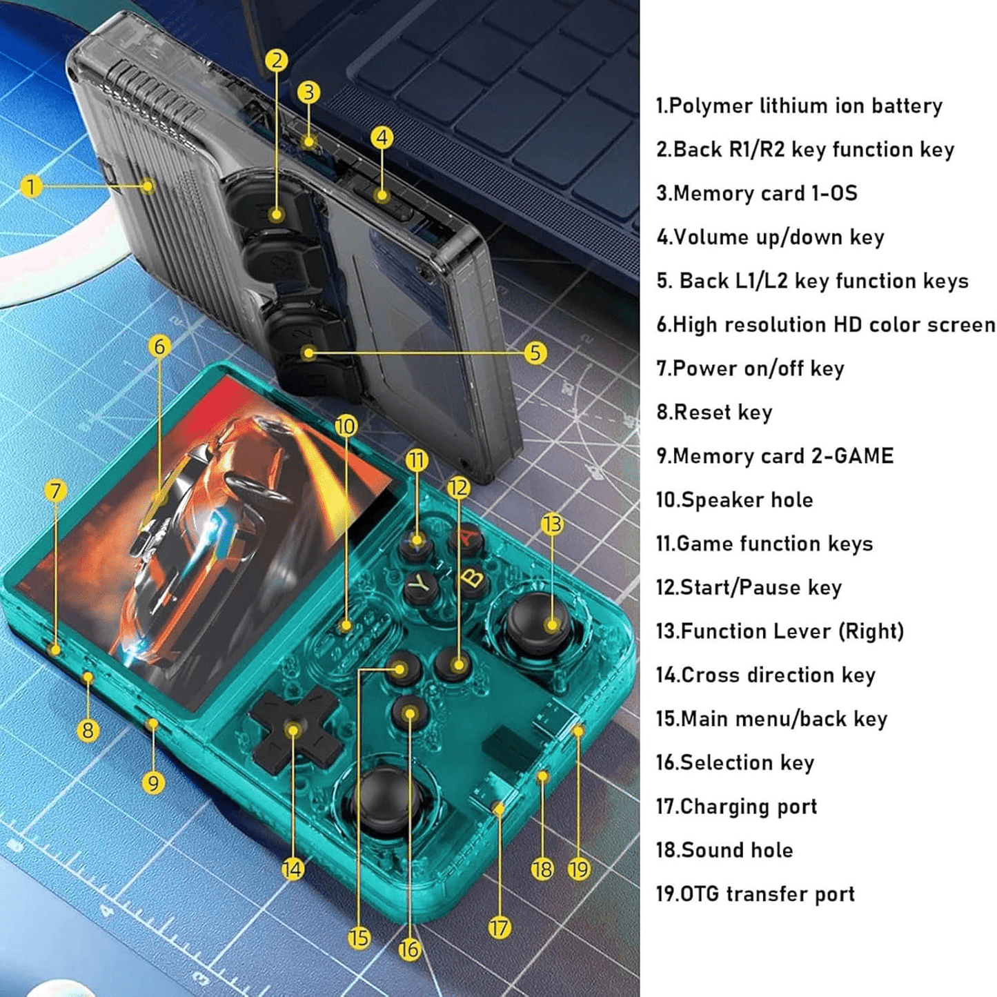 r36s-retro-handheld-console-game kids toy in Pakistan | Zilonay
