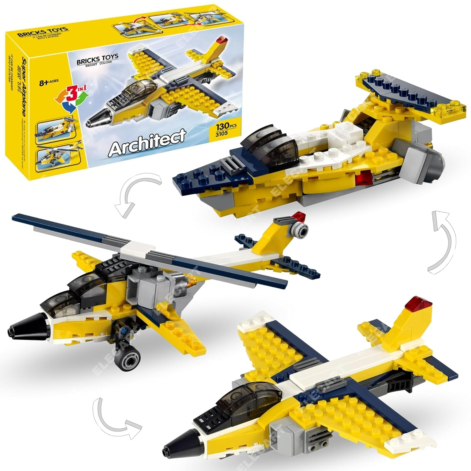 architect-airplane-brick-toy-3-in-1-building-blocks-130-pieces kids toy in Pakistan | Zilonay