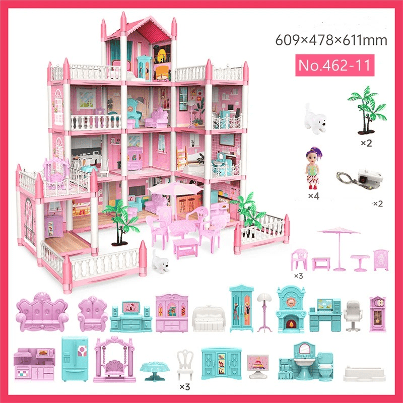 diy-dreamy-pink-doll-house-playset kids toy in Pakistan | Zilonay