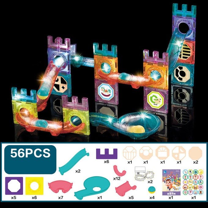 56-pcs-light-magnetic-tiles-building-blocks-for-kids kids toy in Pakistan | Zilonay
