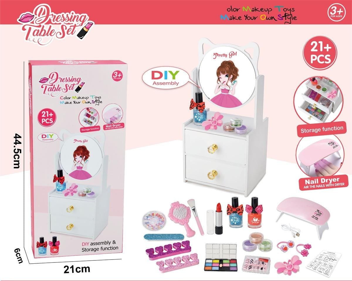 diy-dressing-table-set-for-girls-21-pcs kids toy in Pakistan | Zilonay