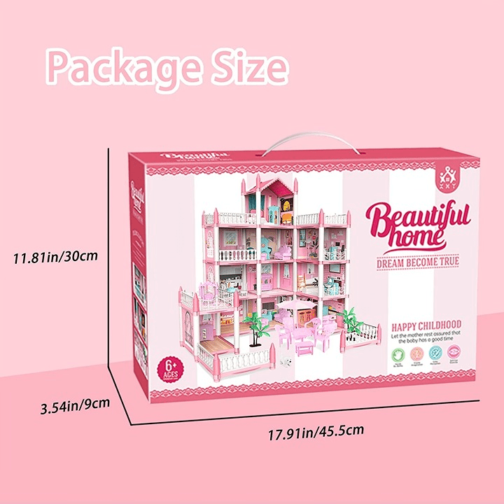 diy-dreamy-pink-doll-house-playset kids toy in Pakistan | Zilonay