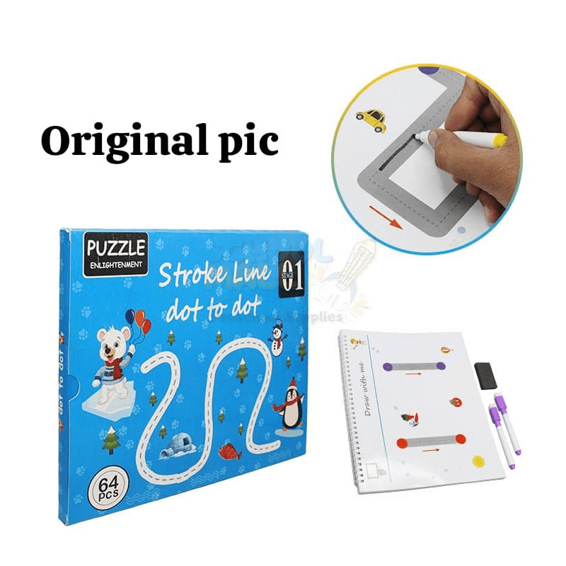 stroke-line-dot-to-dot-drawing-writing-practice-book-64-pages kids toy in Pakistan | Zilonay