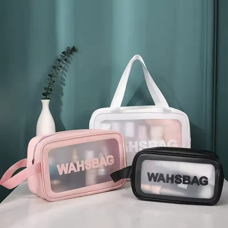Zilonay 3 piece clear travel toiletry bag set waterproof makeup pouch