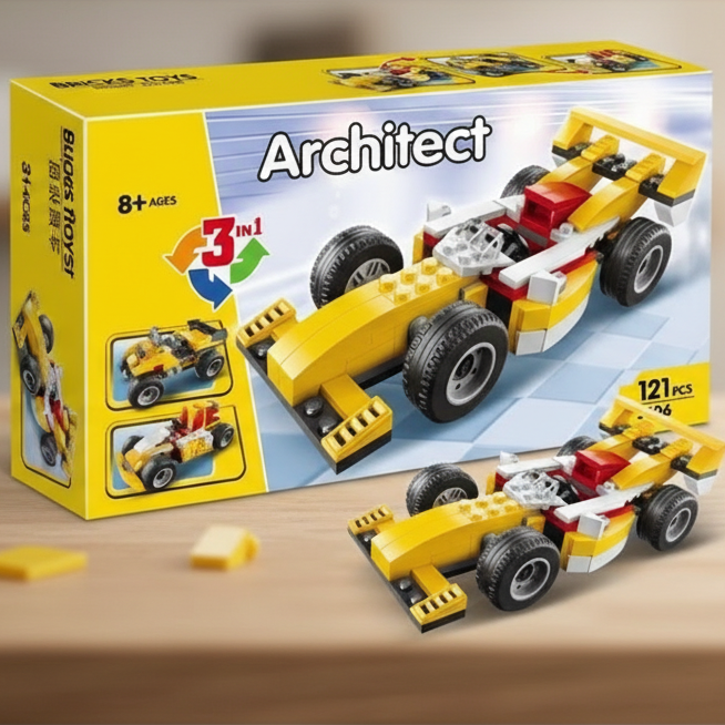 Zilonay architect super racer 3 in 1 building blocks set 121 pieces
