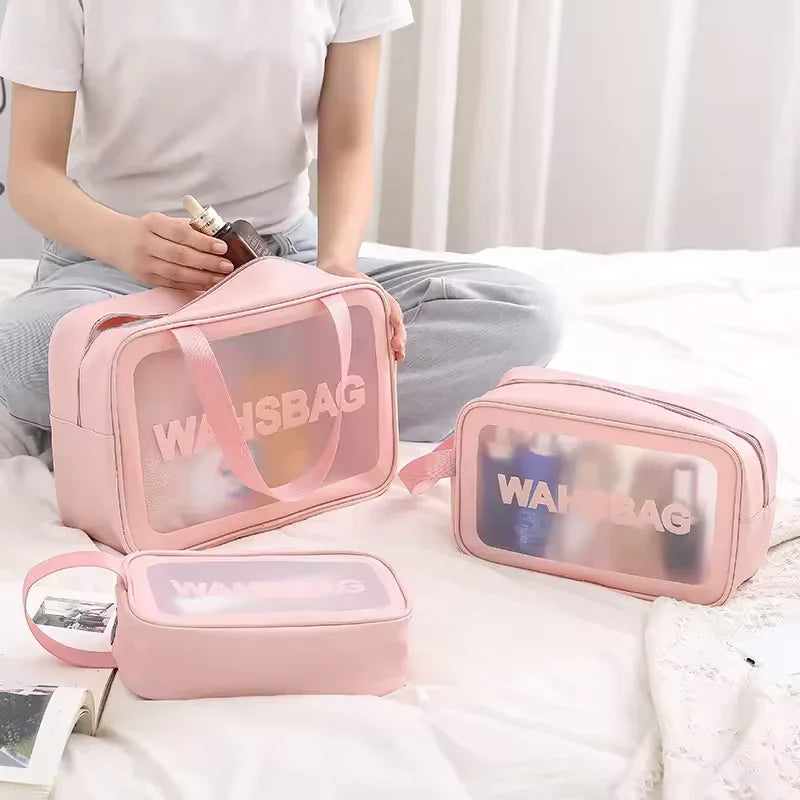 Clear zipper makeup bags with waterproof PVC material