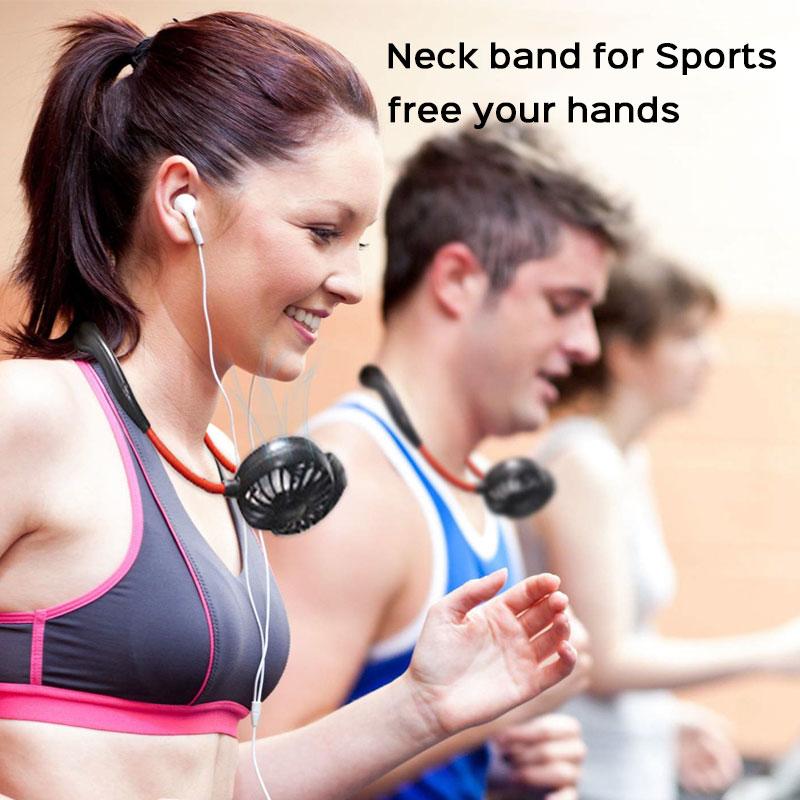 Portable neck cooling fan for outdoor travel and summer use