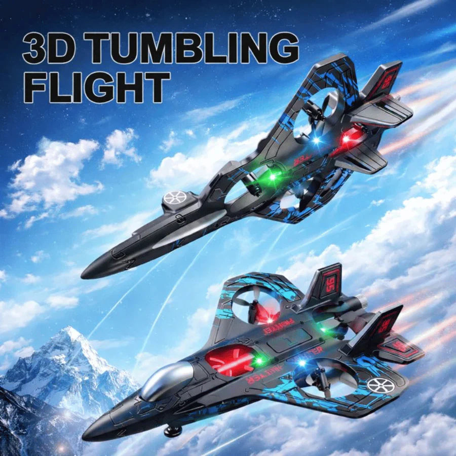RC fighter jet toy with rechargeable battery and smooth controls
