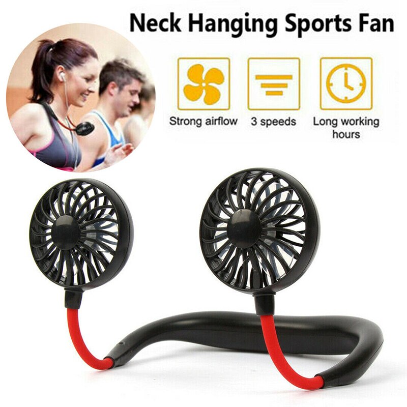 Zilonay rechargeable portable hanging neck fan with 360 degree rotation