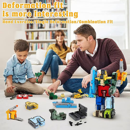 Robot number toy set with transforming digits from 0 to 9