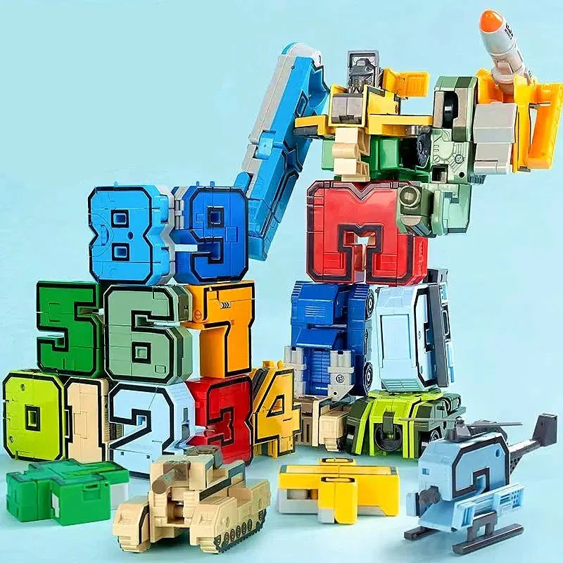 Transforming robot learning toy for children educational play activities