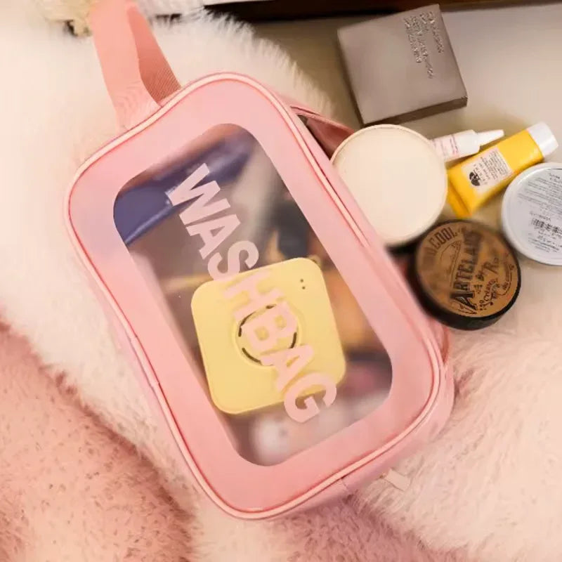 Travel organizer pouch set for skincare cosmetics and toiletries